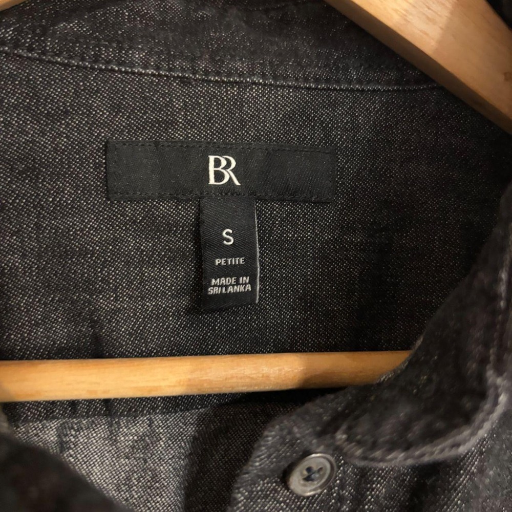 Banana Republic Black Denim Button Down Shirt Women's S Petite - Picture 3 of 6
